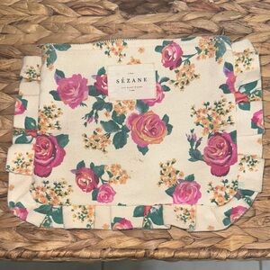 Sézane Floral Canvas Pouch